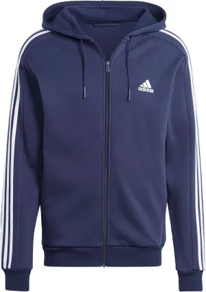 adidas Men's Essentials 3-Stripes Fleece Full-Zip Hoodie
