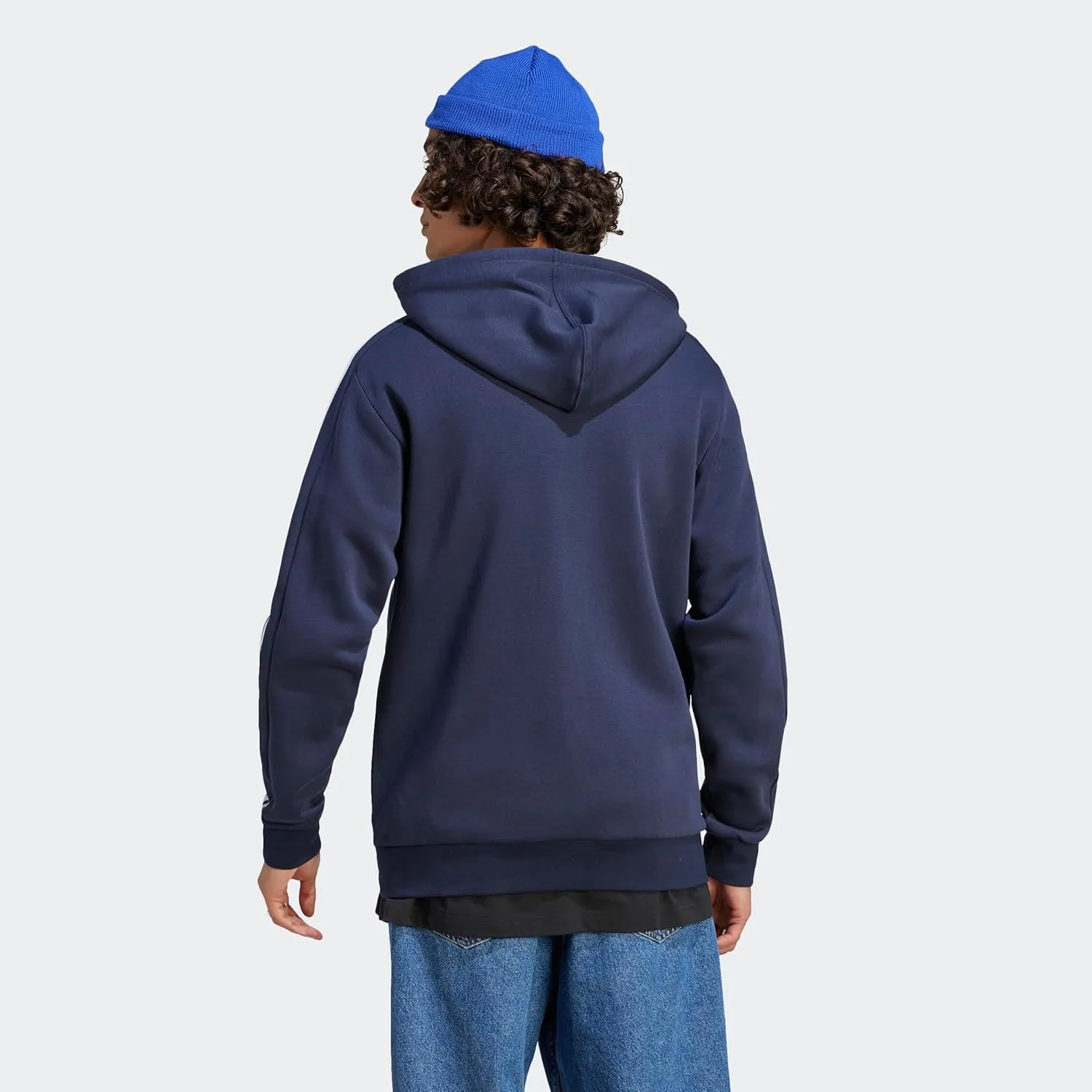 adidas Men's Essentials 3-Stripes Fleece Full-Zip Hoodie