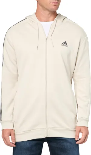 adidas Men's Essentials 3-Stripes Fleece Full-Zip Hoodie