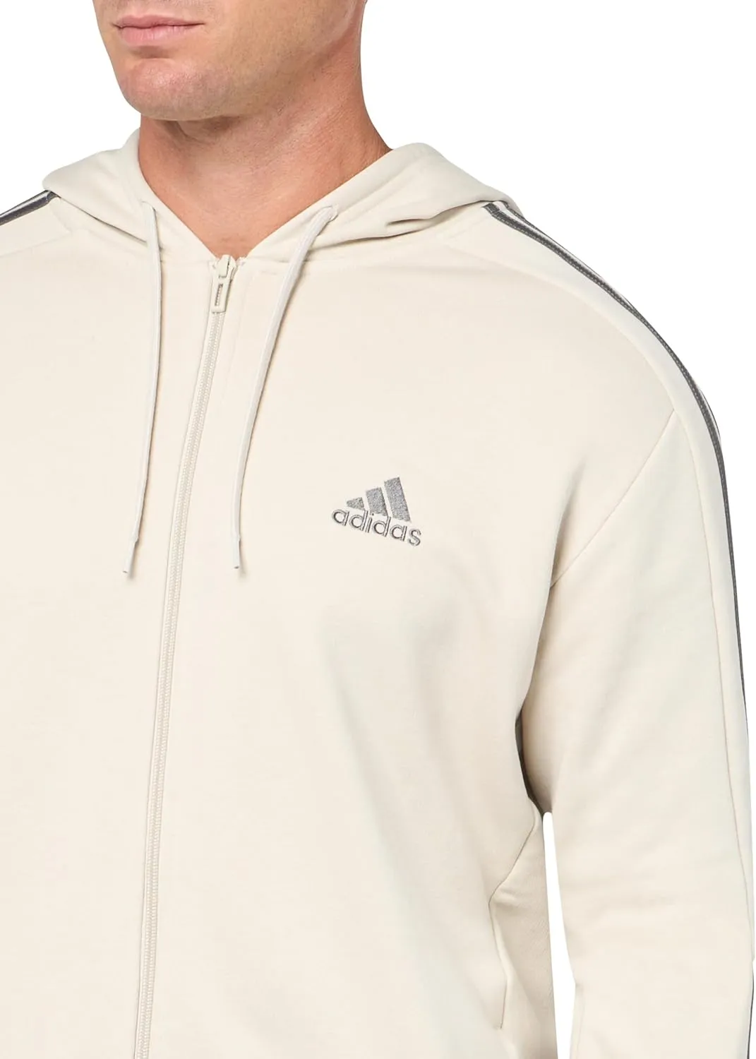 adidas Men's Essentials 3-Stripes Fleece Full-Zip Hoodie