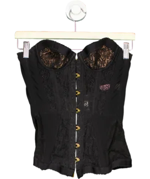 Agent Provocateur Black Mercy Lace And Mesh Paneled Corset UK 8