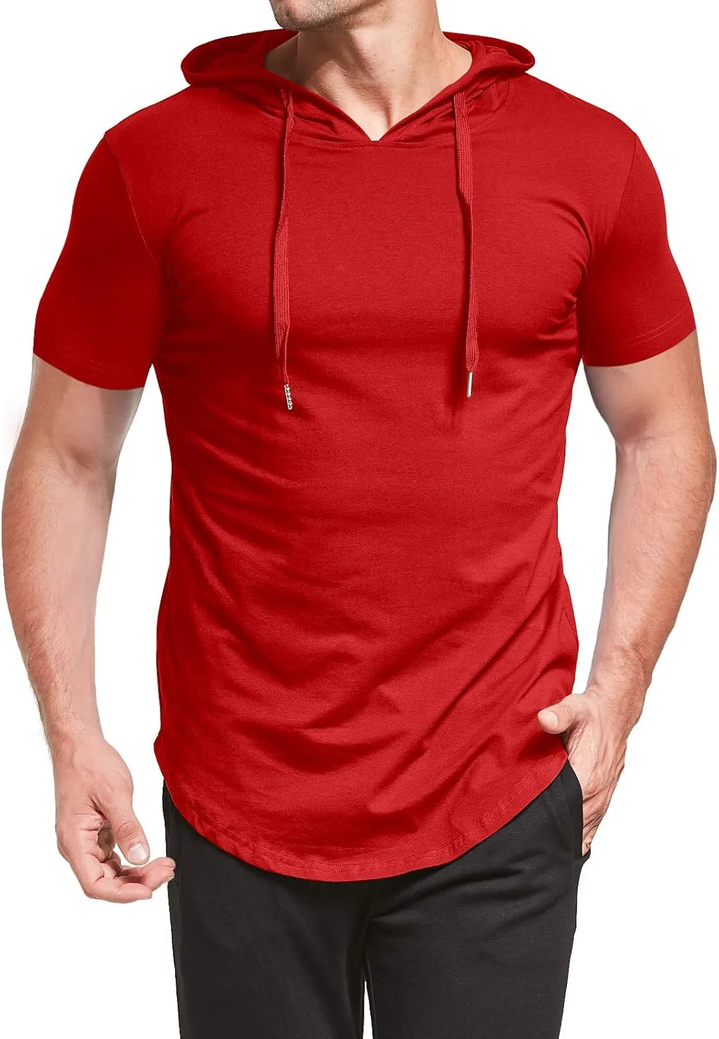 Aiyino Men's S-5X Short Sleeve Fashion Athletic Hoodies Sport Sweatshirt Hip Hop Pullover