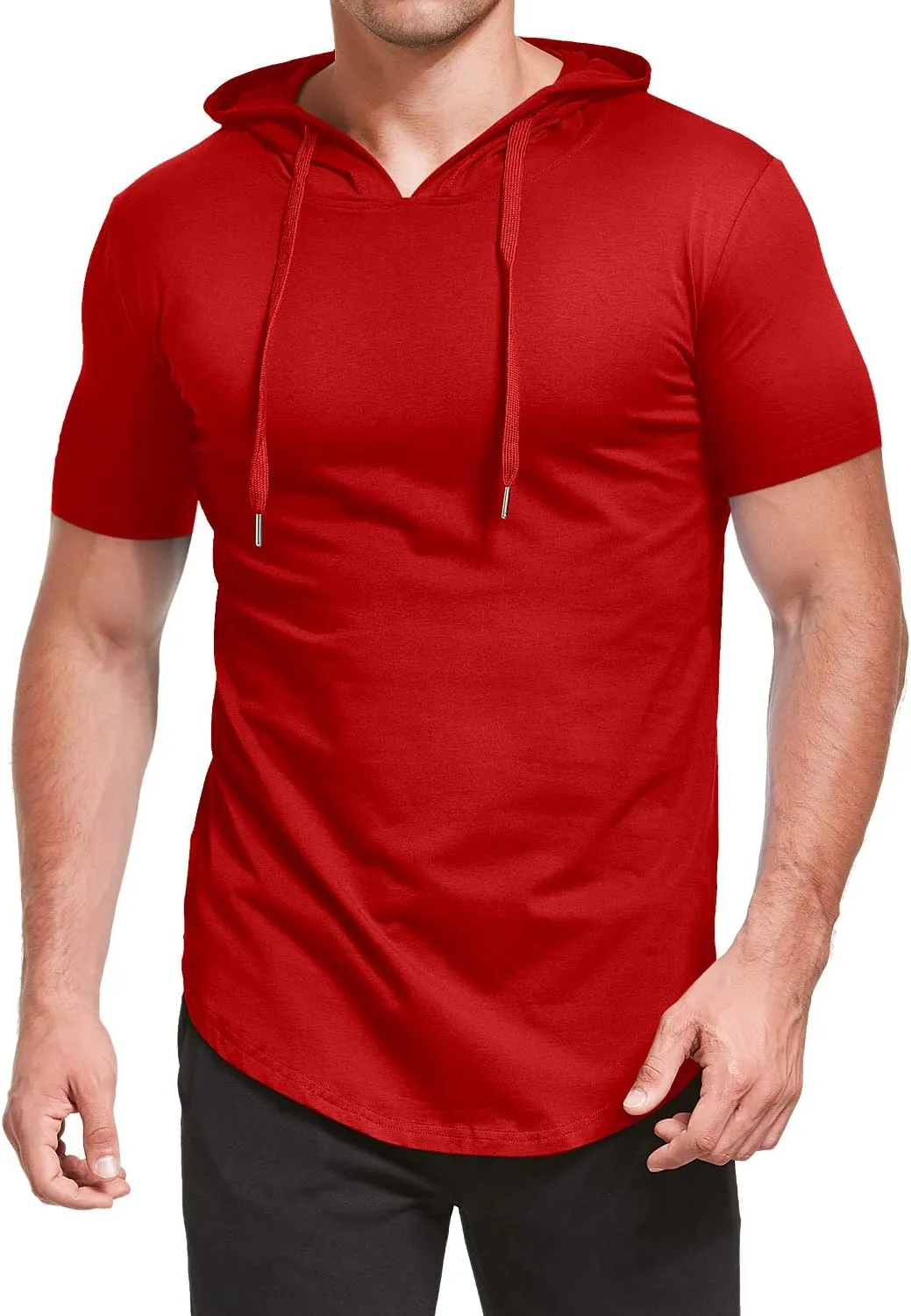 Aiyino Men's S-5X Short Sleeve Fashion Athletic Hoodies Sport Sweatshirt Hip Hop Pullover