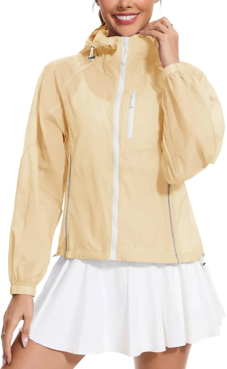 Avoogue Women's UPF 50  Sun Protection UV Jacket Full Zip Lightweight Jacket Athletic Workout Hoodie