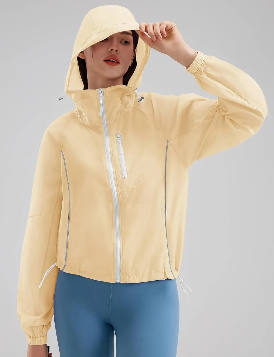 Avoogue Women's UPF 50  Sun Protection UV Jacket Full Zip Lightweight Jacket Athletic Workout Hoodie