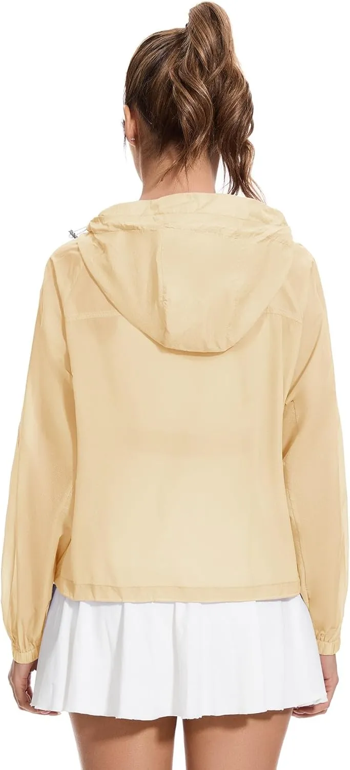 Avoogue Women's UPF 50  Sun Protection UV Jacket Full Zip Lightweight Jacket Athletic Workout Hoodie