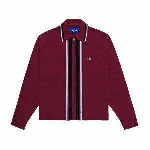 Awake NY Contrast Stitch Full Zip Cardigan (Maroon)