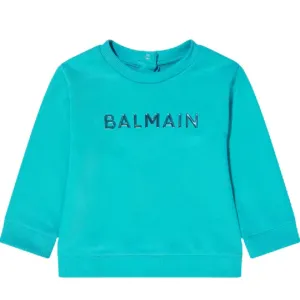 Balmain Baby Iridescent Logo Blue Sweatshirt