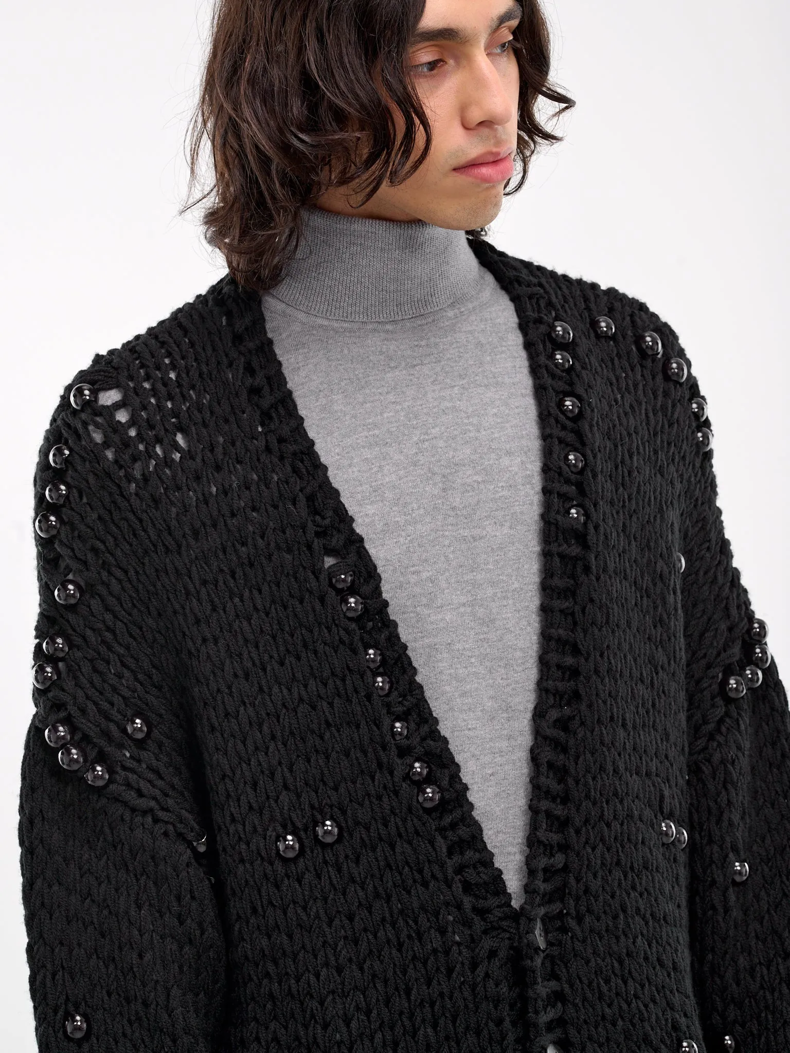 Beaded Knit Cardigan (S24AW20KNT-BLACK)