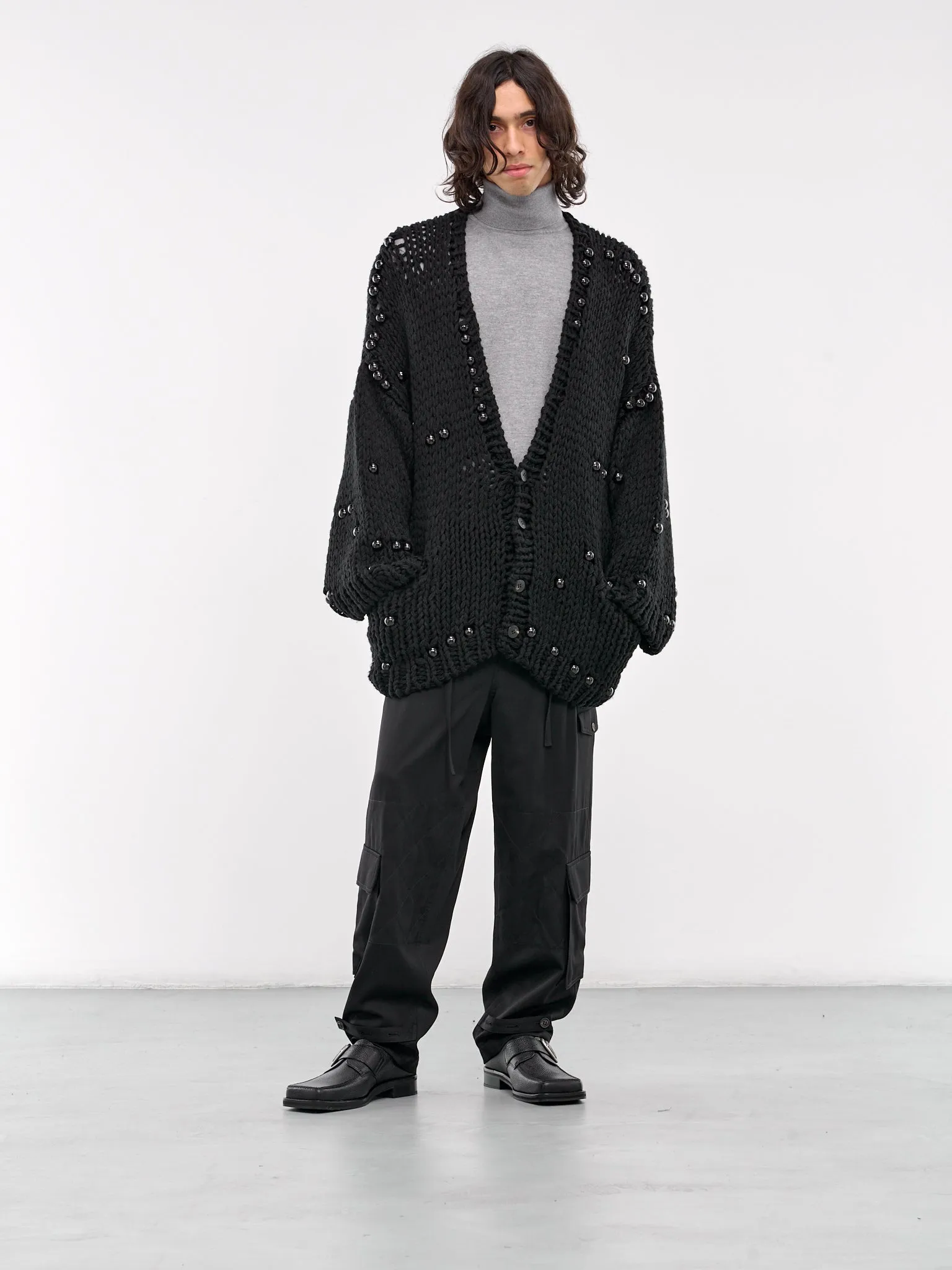 Beaded Knit Cardigan (S24AW20KNT-BLACK)