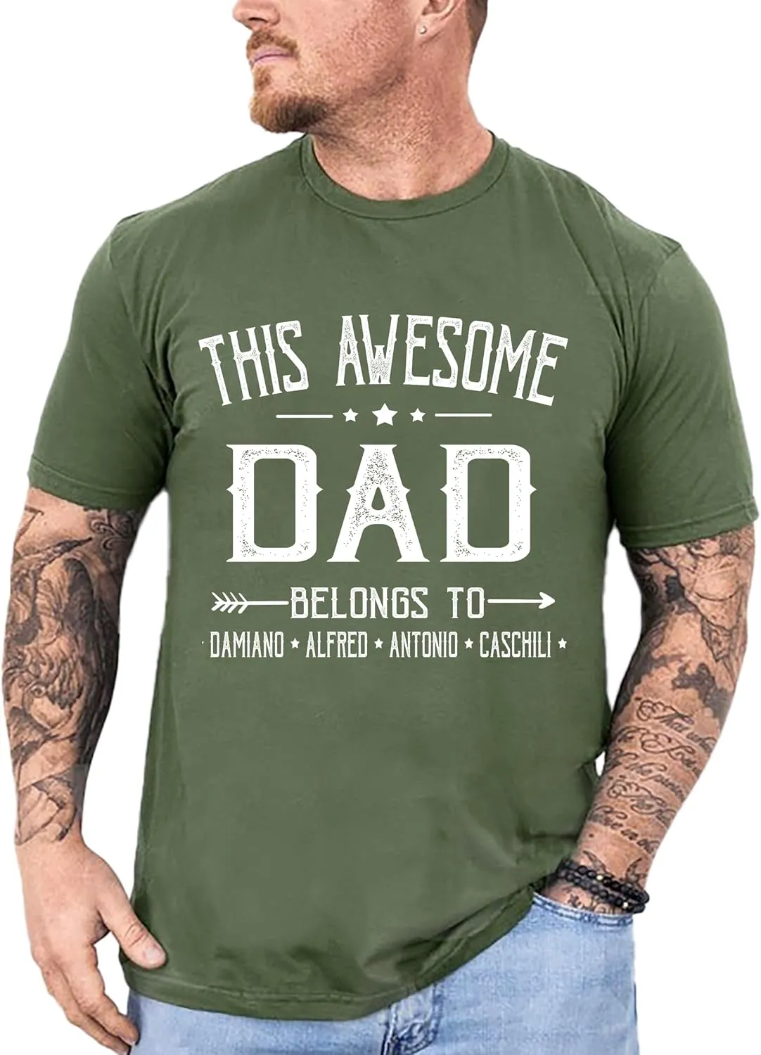 Best Dad Ever Ever - Family Personalized, Personalized Dad Grandkids with Name Shirt, Custom Unisex T-Shirt