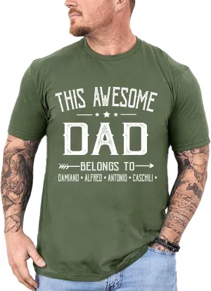 Best Dad Ever Ever - Family Personalized, Personalized Dad Grandkids with Name Shirt, Custom Unisex T-Shirt