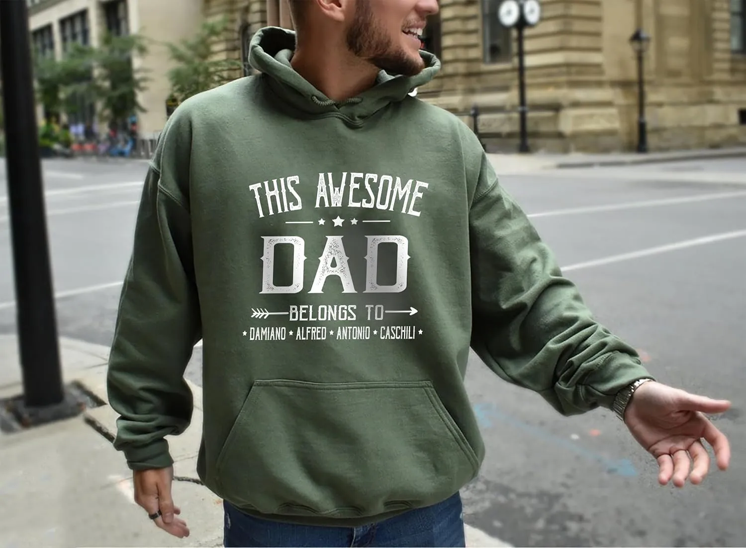 Best Dad Ever Ever - Family Personalized, Personalized Dad Grandkids with Name Shirt, Custom Unisex T-Shirt