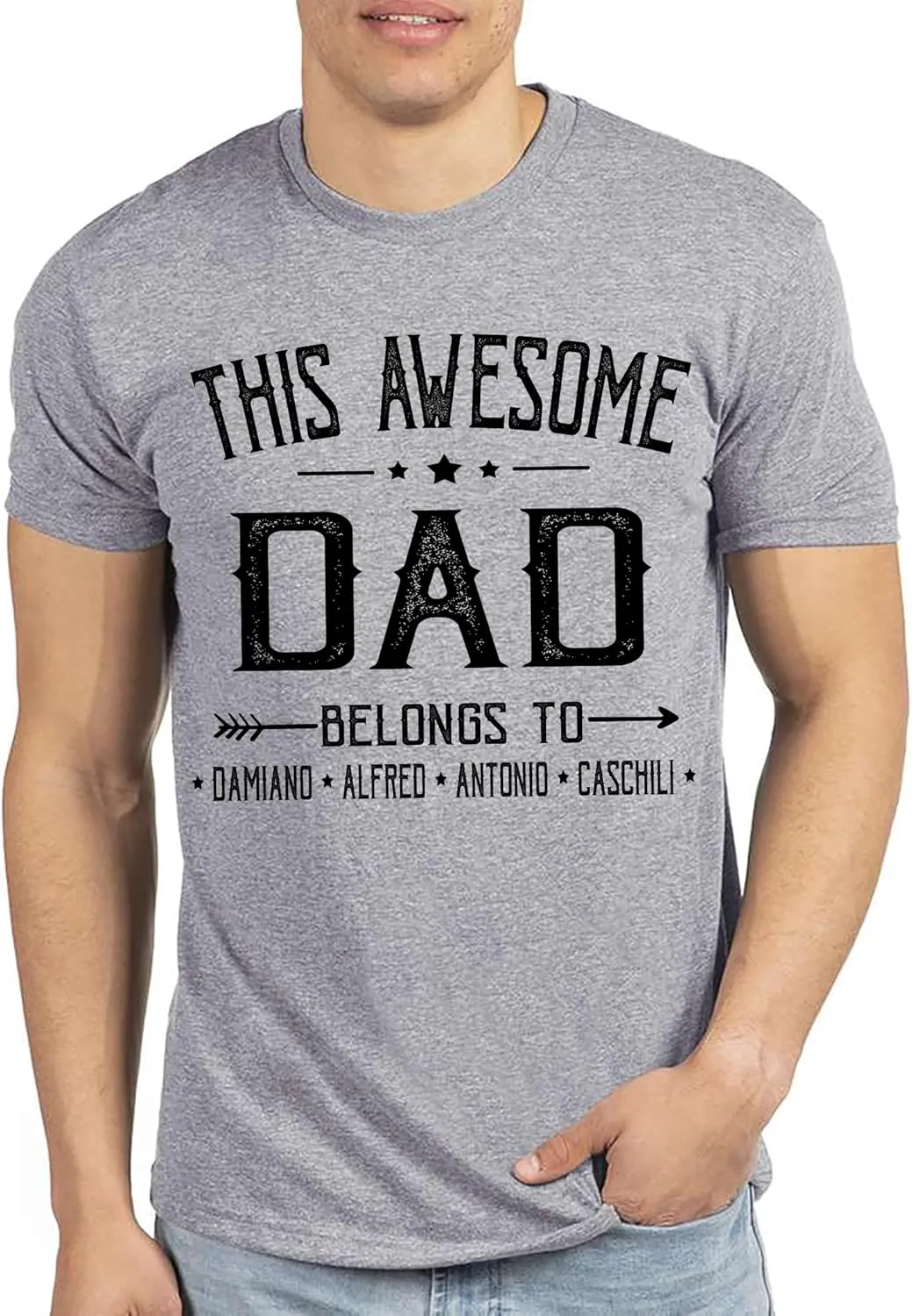 Best Dad Ever Ever - Family Personalized, Personalized Dad Grandkids with Name Shirt, Custom Unisex T-Shirt