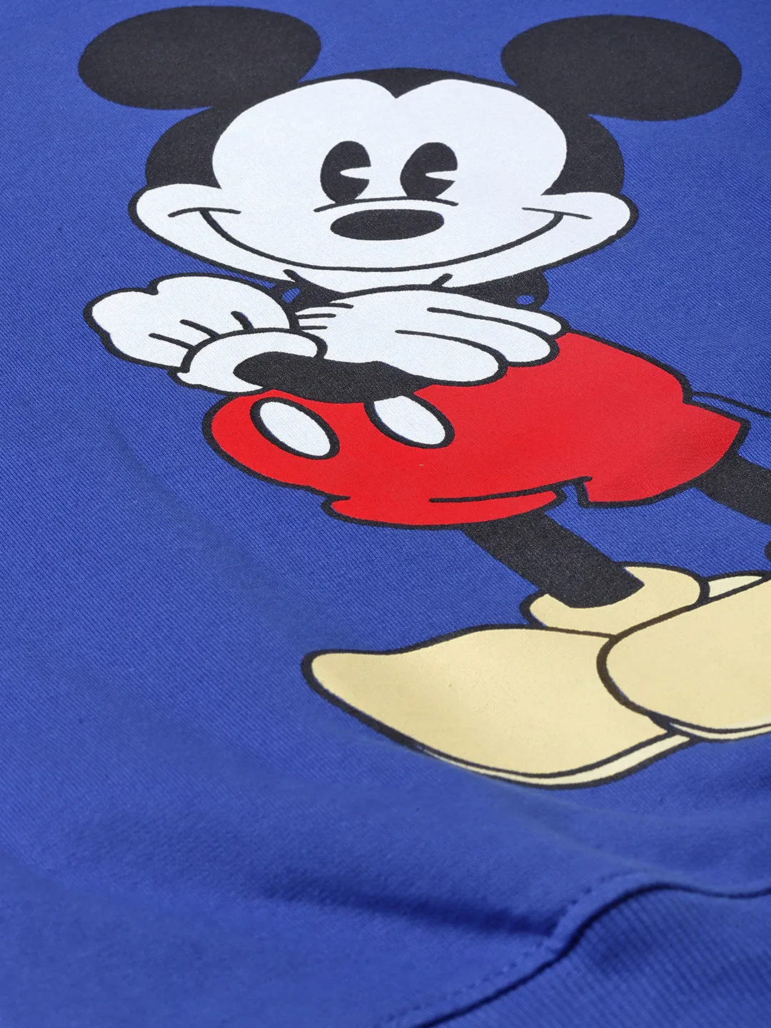 Blue Mickey Mouse Print Sweatshirt