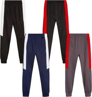 Boys Sweatpants - 4 Pack Tricot Athletic Kids Joggers Clothes for Boys Jogger Pants with Pockets (Size: 4-18)