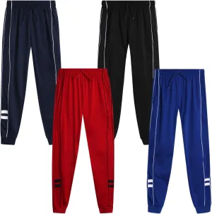Boys Sweatpants - 4 Pack Tricot Athletic Kids Joggers Clothes for Boys Jogger Pants with Pockets (Size: 4-18)