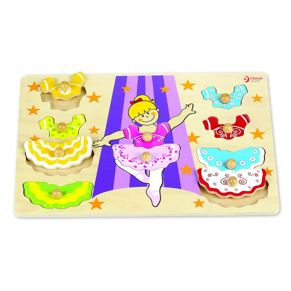 Classic World Dressing Girl Puzzle With Knobs