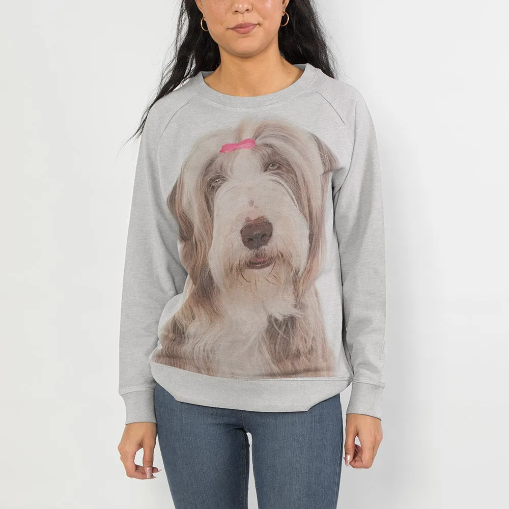 Dog Face Ladies Sweatshirt Grey