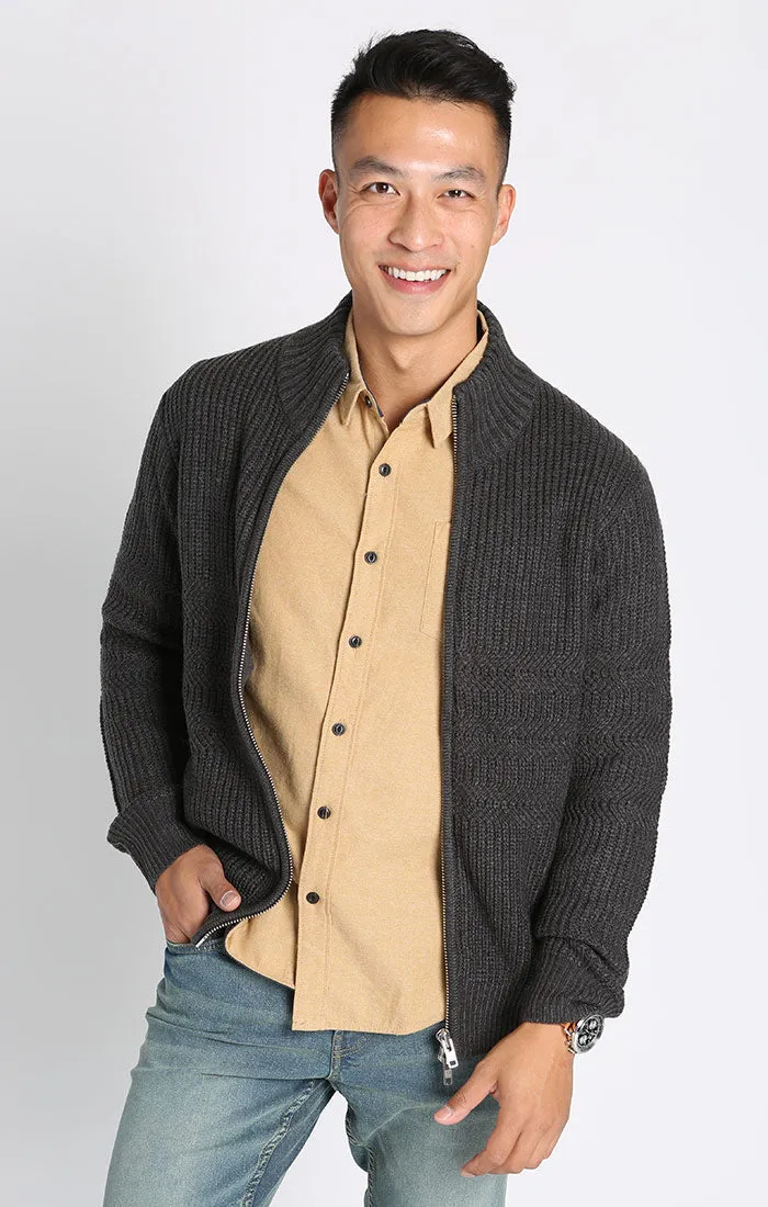 Full Zip Mockneck Sweater