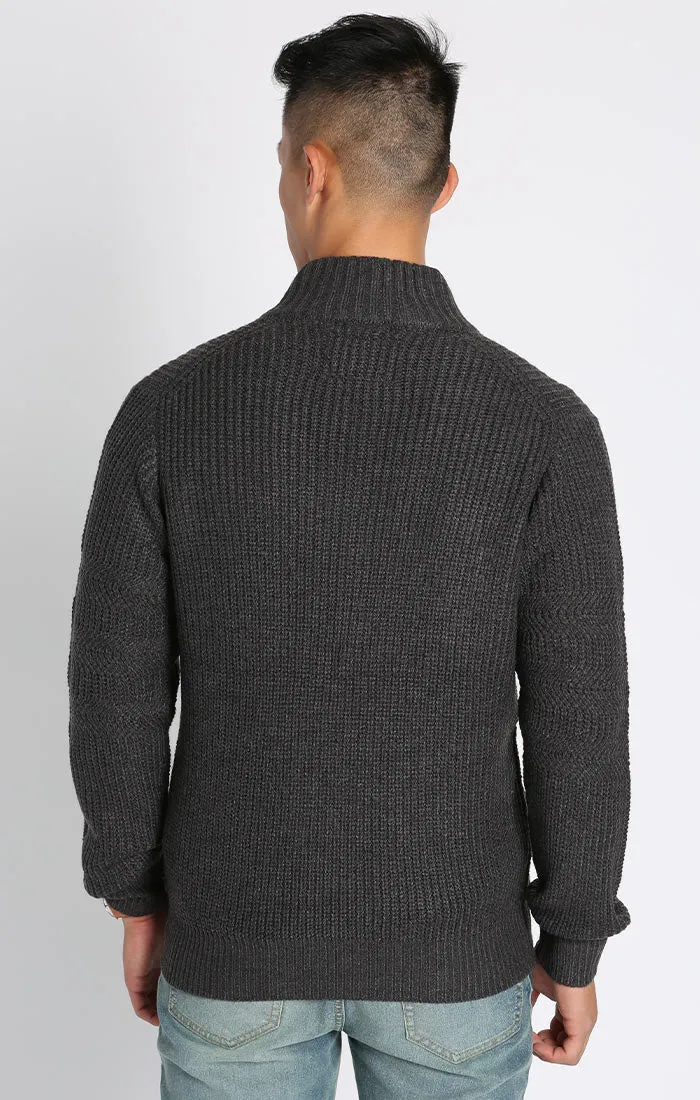 Full Zip Mockneck Sweater