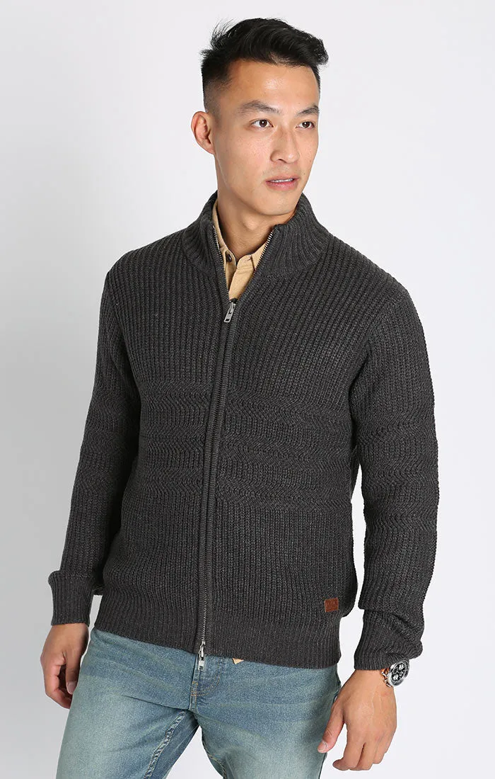 Full Zip Mockneck Sweater