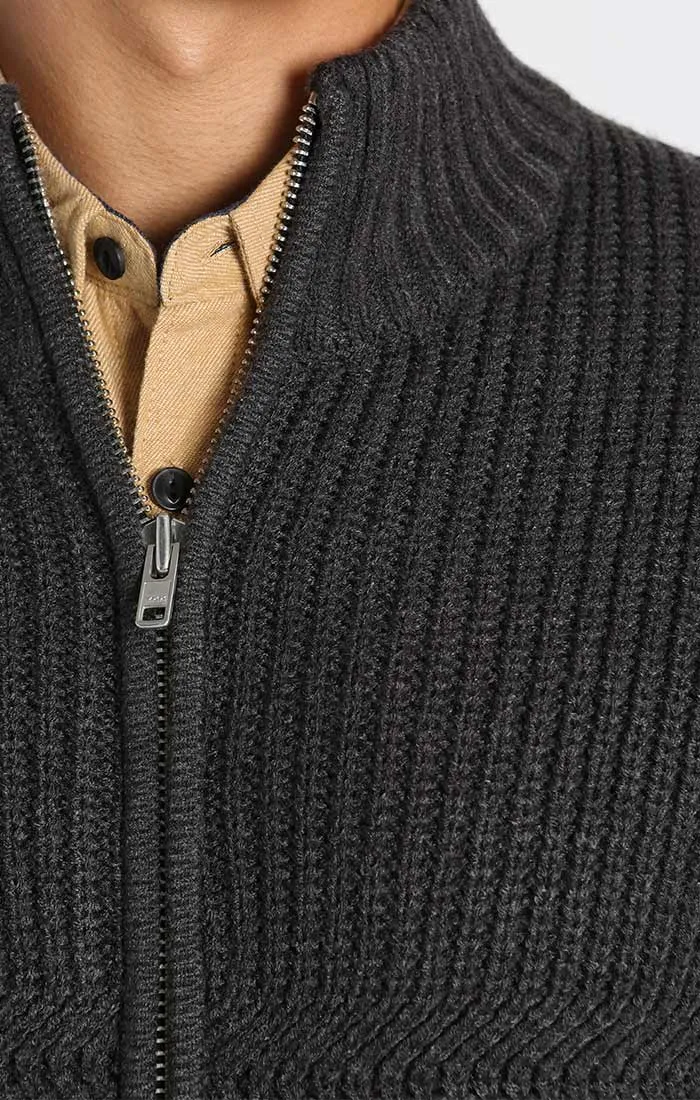 Full Zip Mockneck Sweater