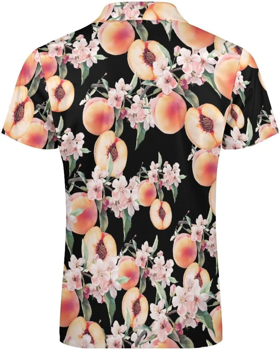 Just Peachy Trendy Polo Shirts for Men Short Sleeve Lapel Collar Zipper T-Shirts Outdoor Sports