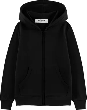 Kid Nation Kids Soft Brushed Fleece Zip-Up Hooded Sweatshirt Hoodie for Boys or Girls 4-12 Years