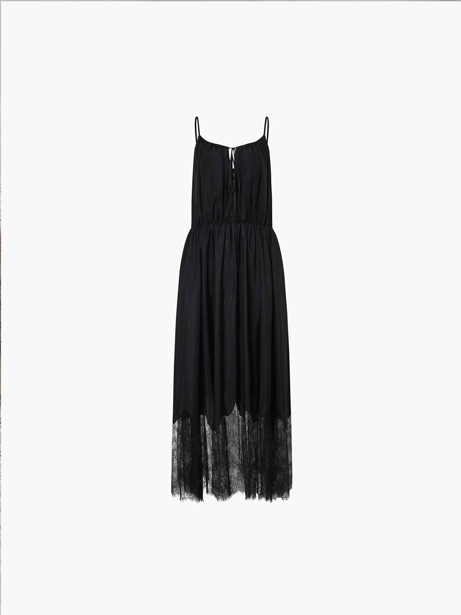 Lace Detail Silk Dress