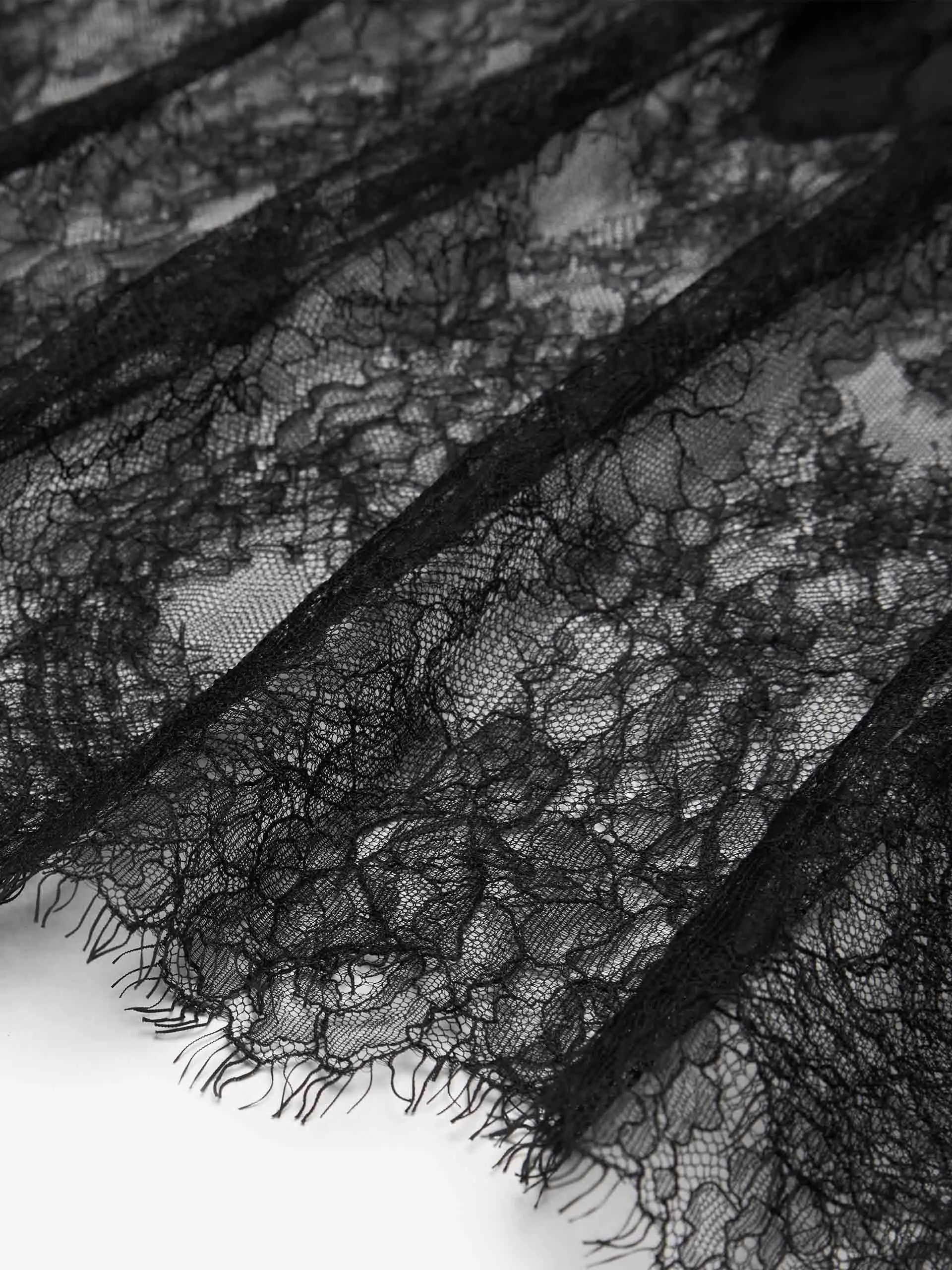 Lace Detail Silk Dress