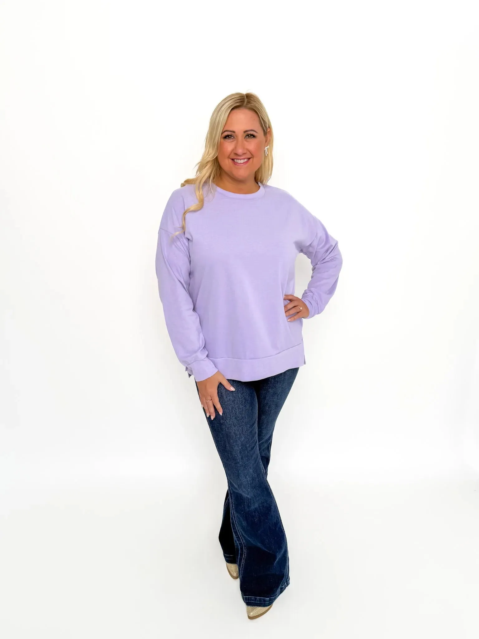Lavender Hi/Low Sweatshirt