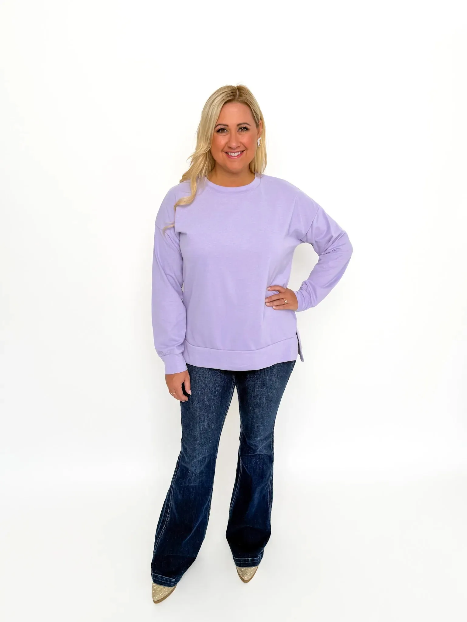 Lavender Hi/Low Sweatshirt