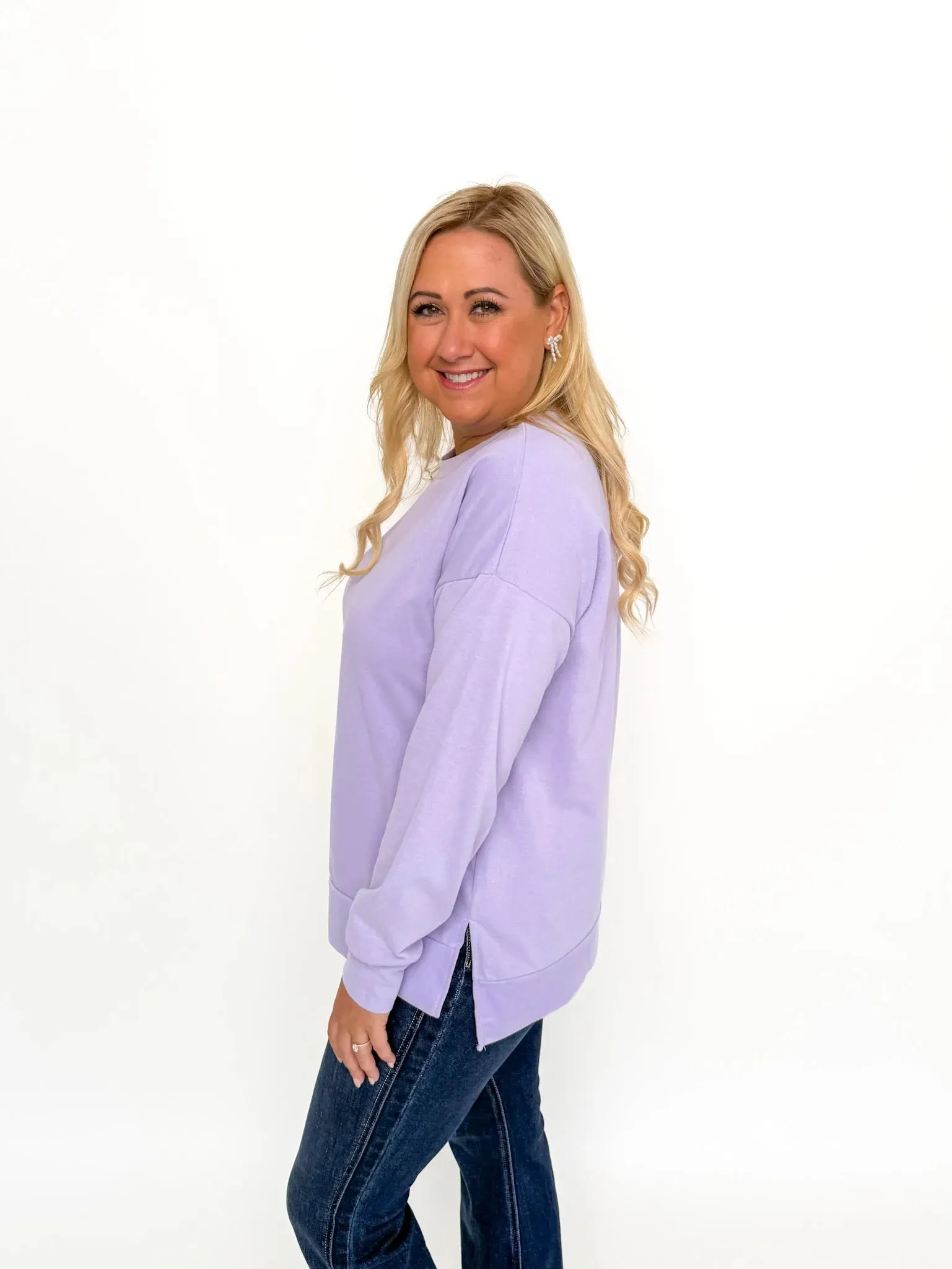 Lavender Hi/Low Sweatshirt