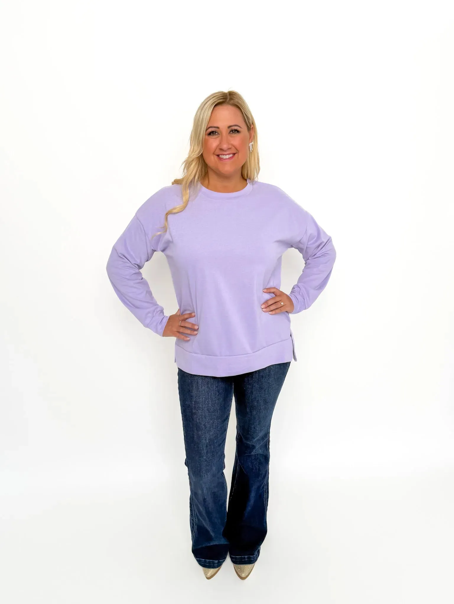 Lavender Hi/Low Sweatshirt