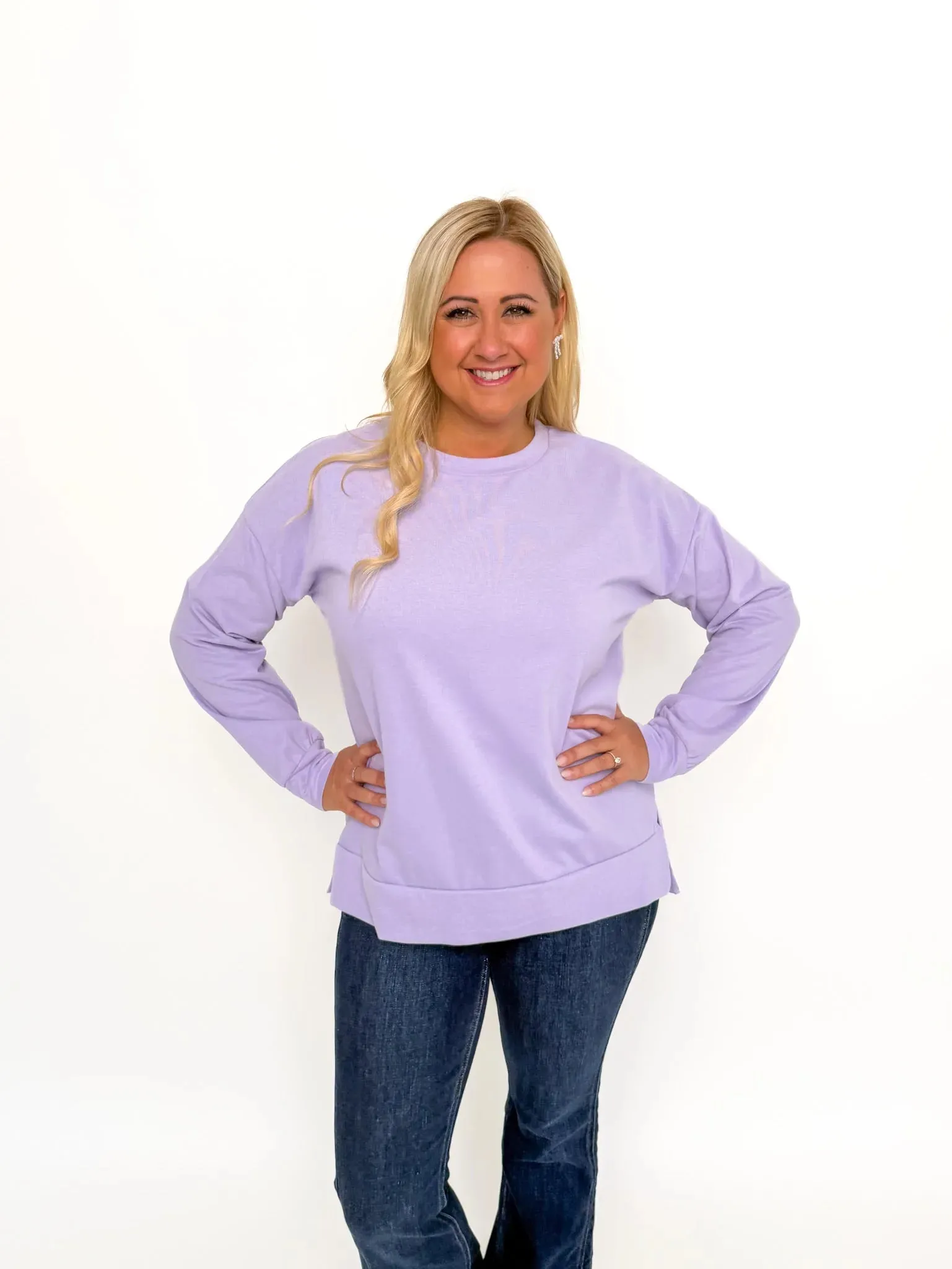 Lavender Hi/Low Sweatshirt
