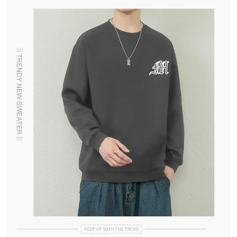 Letter Round Neck Loose Fit Casual Trendy Pullover Versatile Sweatshirt
