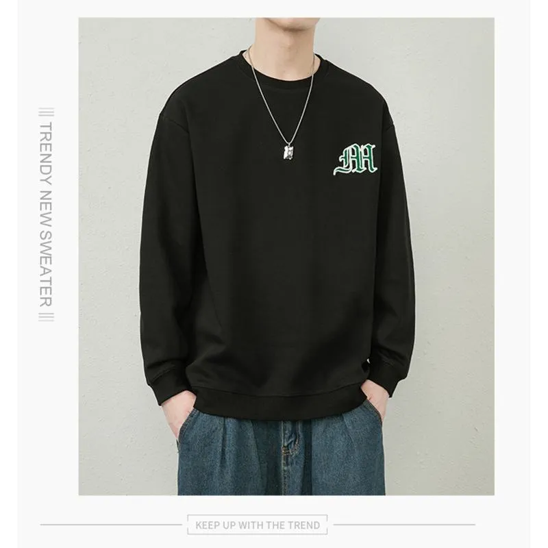 Letter Round Neck Loose Fit Casual Trendy Pullover Versatile Sweatshirt