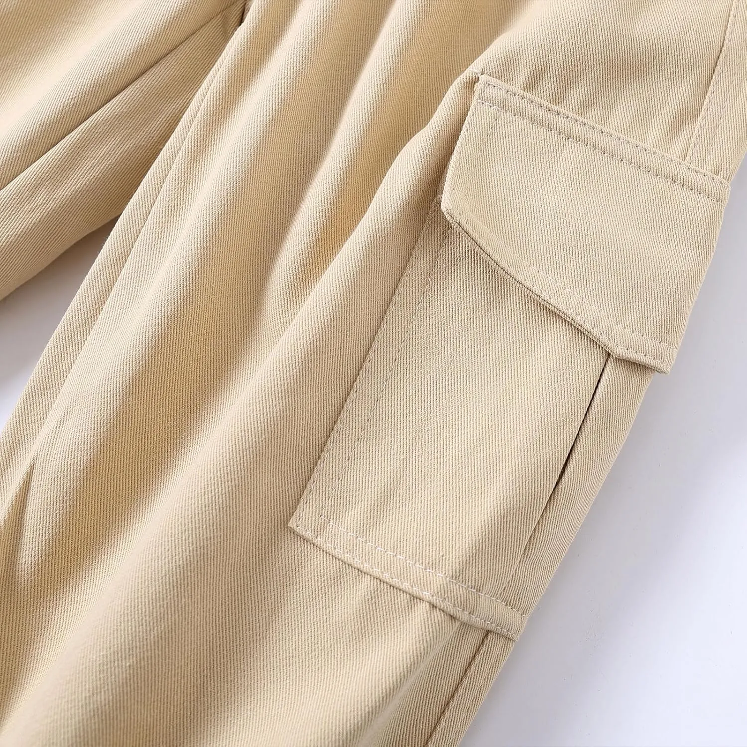Little Boys Cargo Jogger Pants Toddler Kids Multi Pocket Twill Casual Trousers with Elastic Hem (Age 2-7Years)