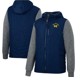 Michigan Wolverines Course Herringbone Full-Zip Hood