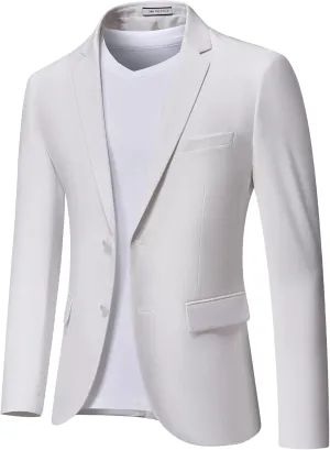 MrSure Men's Casual Blazer Slim Fit Two Buttons Suit Jackt, Lightweight Sport Coats for Daily
