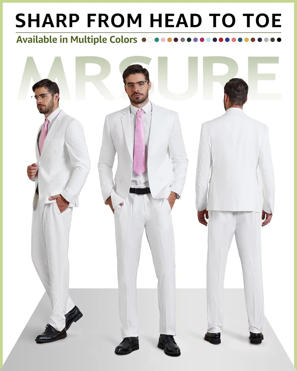 MrSure Men's Casual Blazer Slim Fit Two Buttons Suit Jackt, Lightweight Sport Coats for Daily
