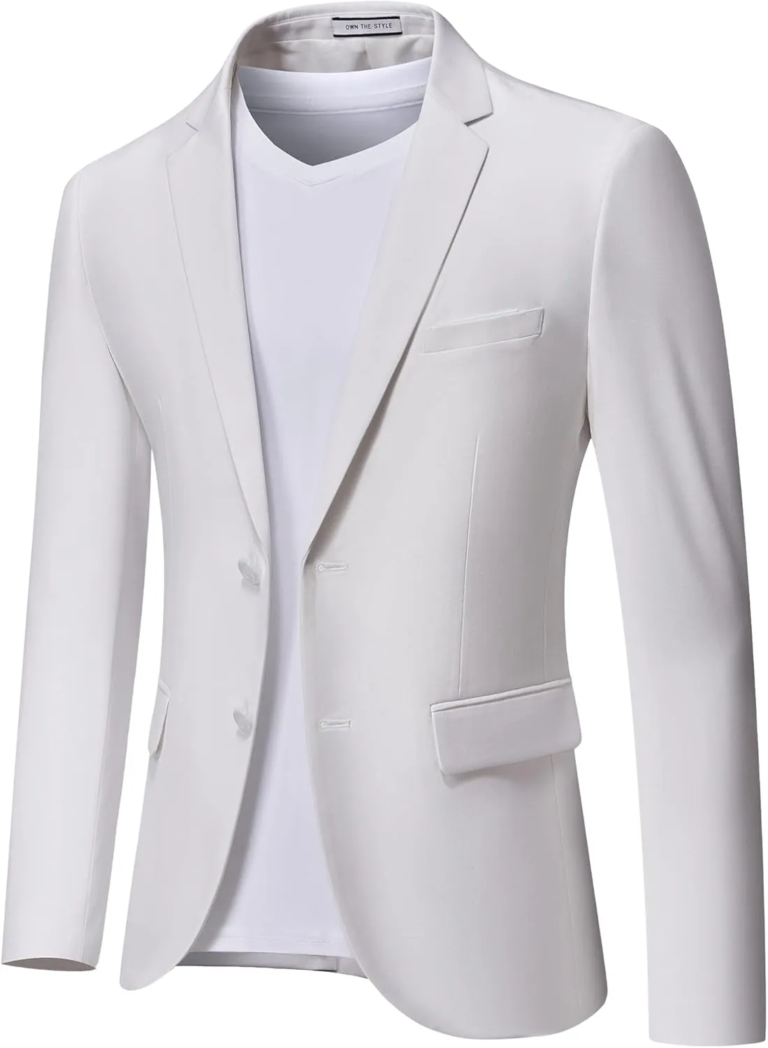 MrSure Men's Casual Blazer Slim Fit Two Buttons Suit Jackt, Lightweight Sport Coats for Daily