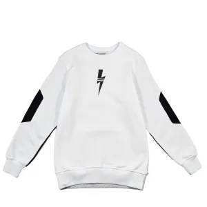 Neil Barrett Kids Black And White Bolt Logo Sweatshirt