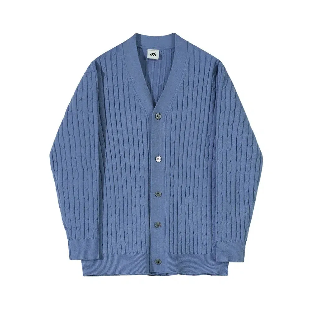 OH Buttoned and Patterned Knit Cardigan
