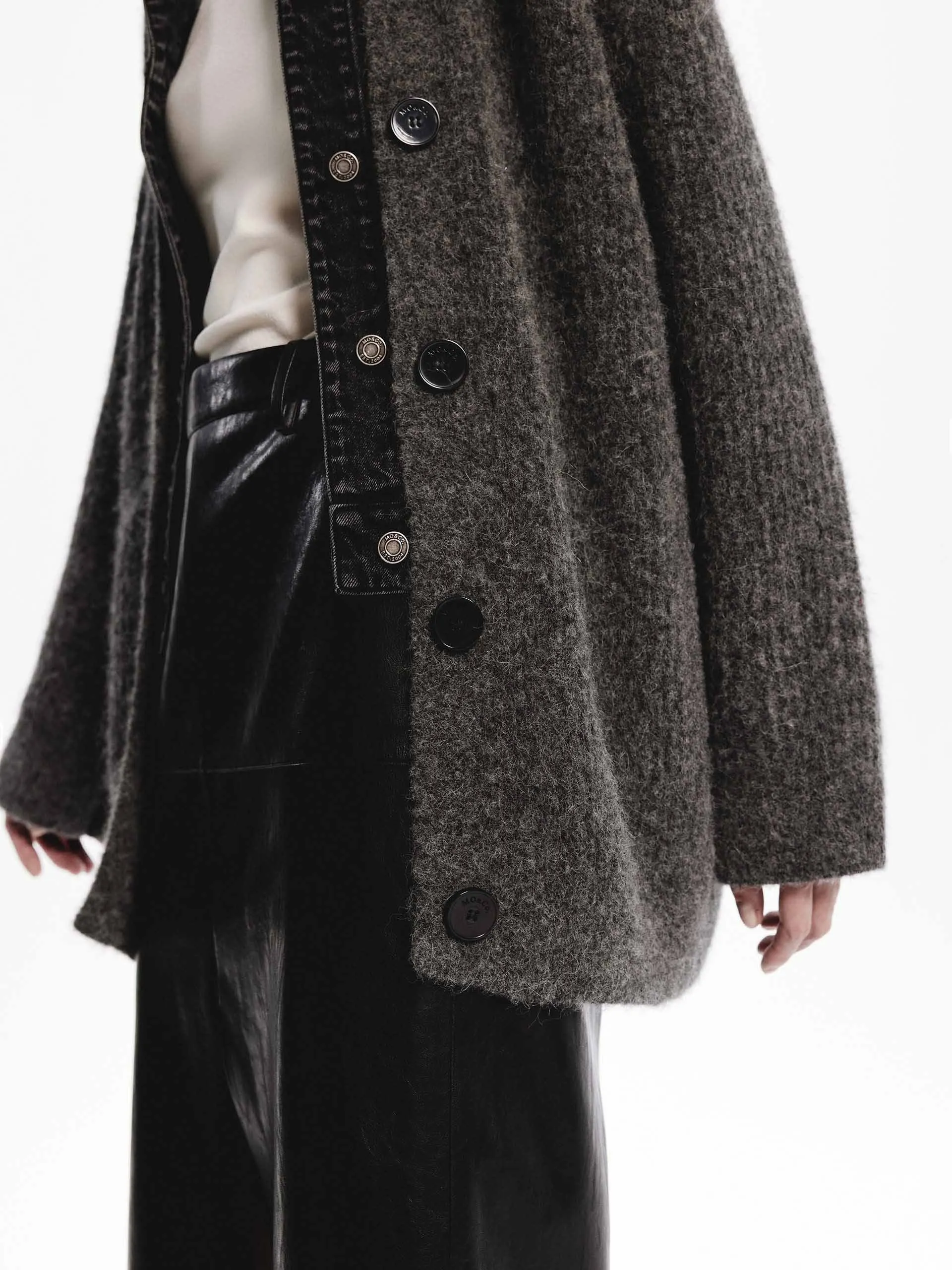 Paneled Detail Loose Cardigan