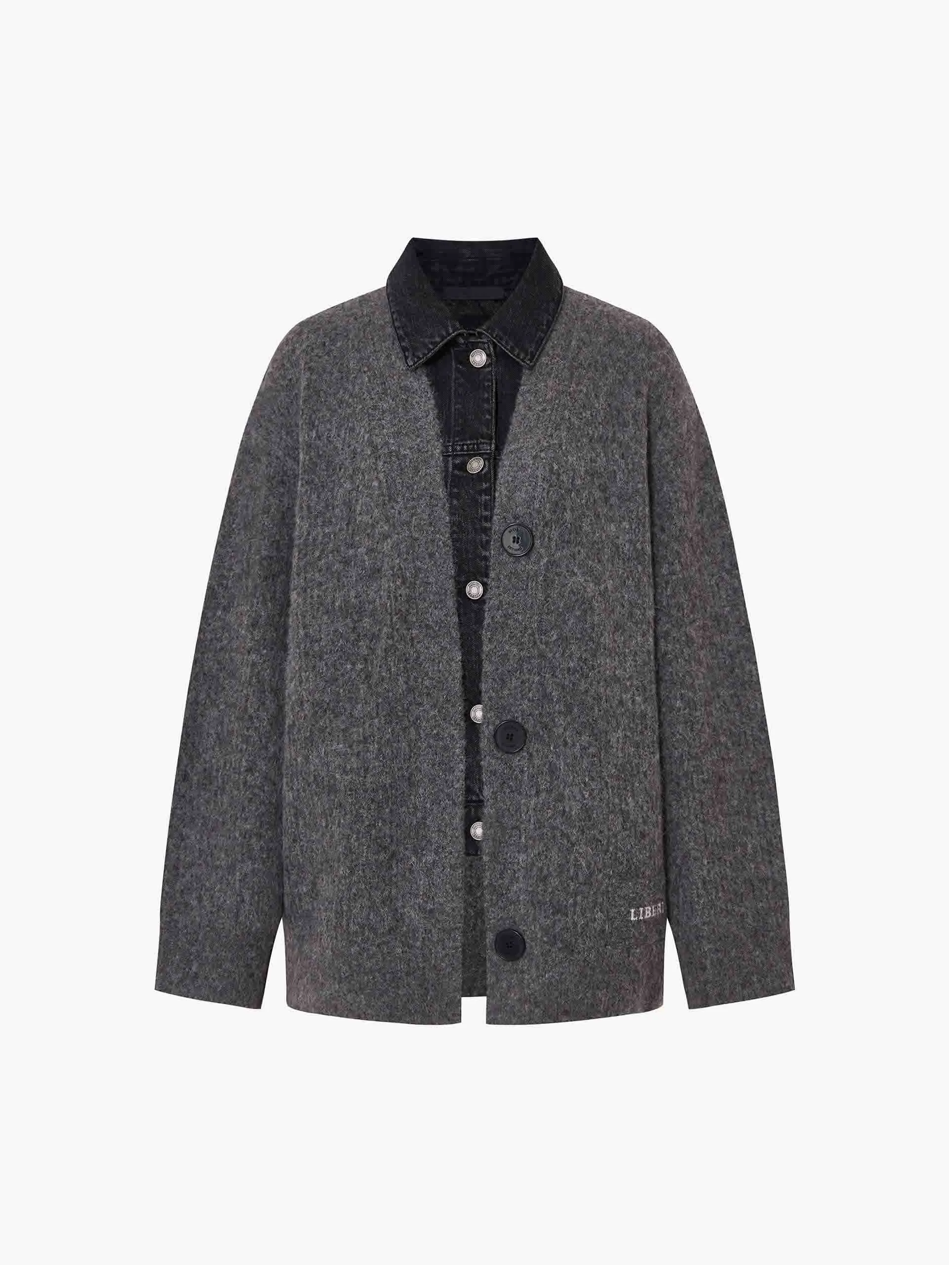 Paneled Detail Loose Cardigan
