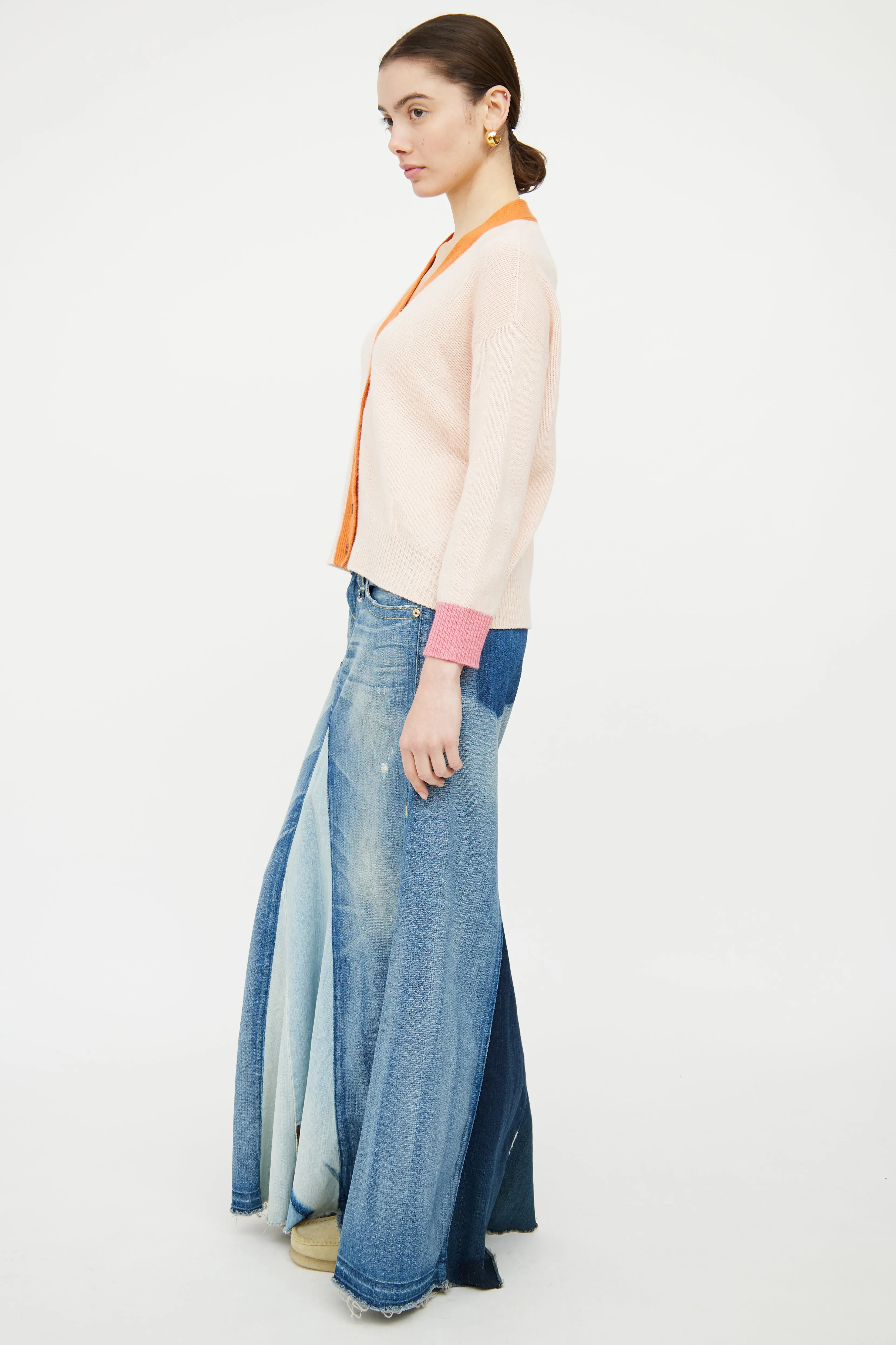 Pink & Orange Cashmere Cardigan