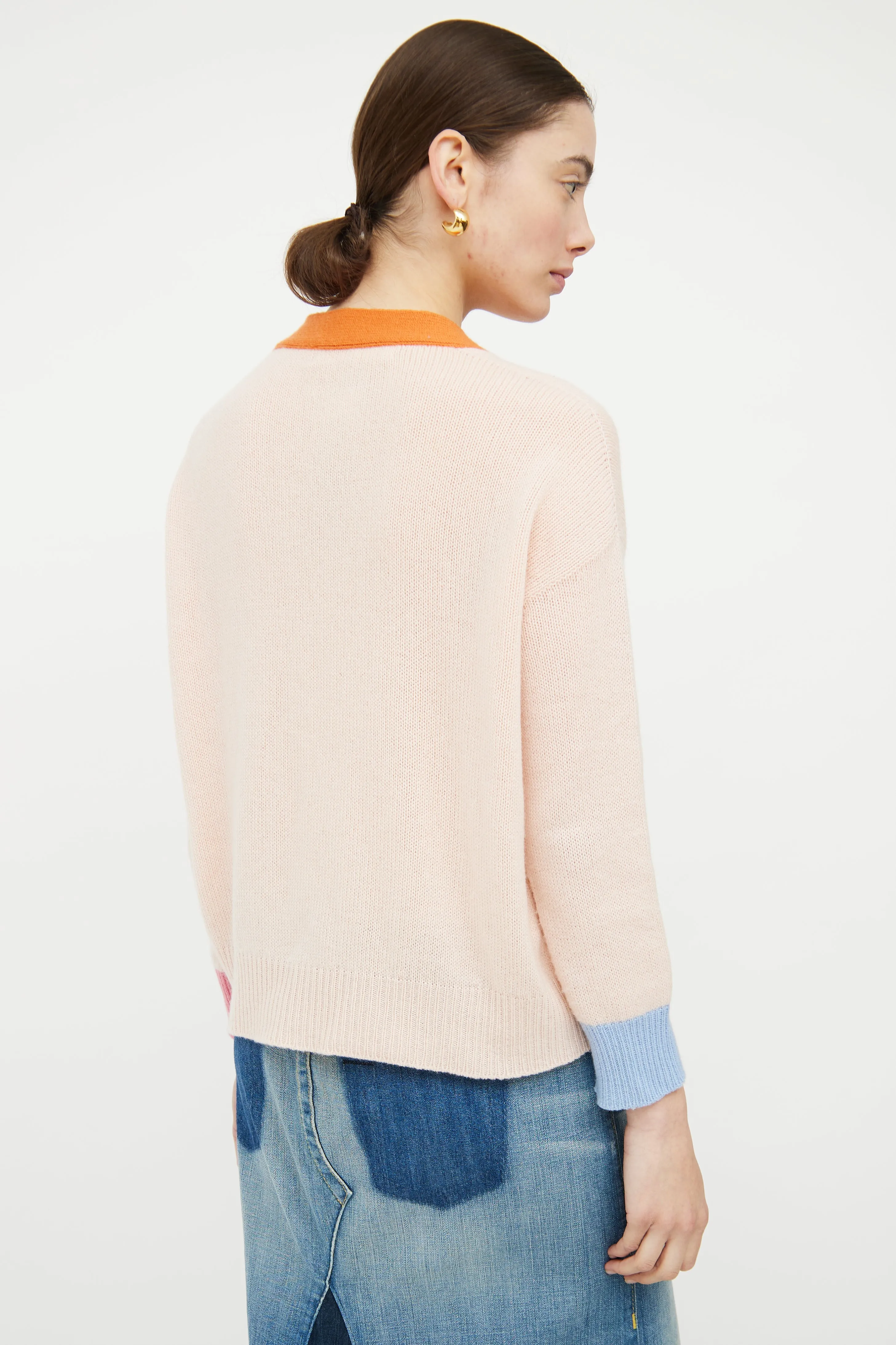 Pink & Orange Cashmere Cardigan