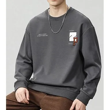 Round Neck Loose Fit Simplicity Men's Sweatshirt